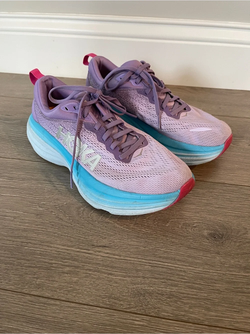 Hoka Bondi 8 Chalk Violet/Pastel Lilac Women's Running Shoes Size 8.5 - Picture 2 of 12